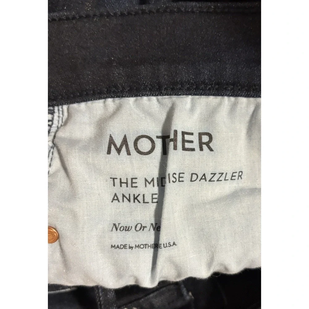 Mother Jeans 32 The Midsize Dazzler Ankle Dark Blue Stretch High Rise